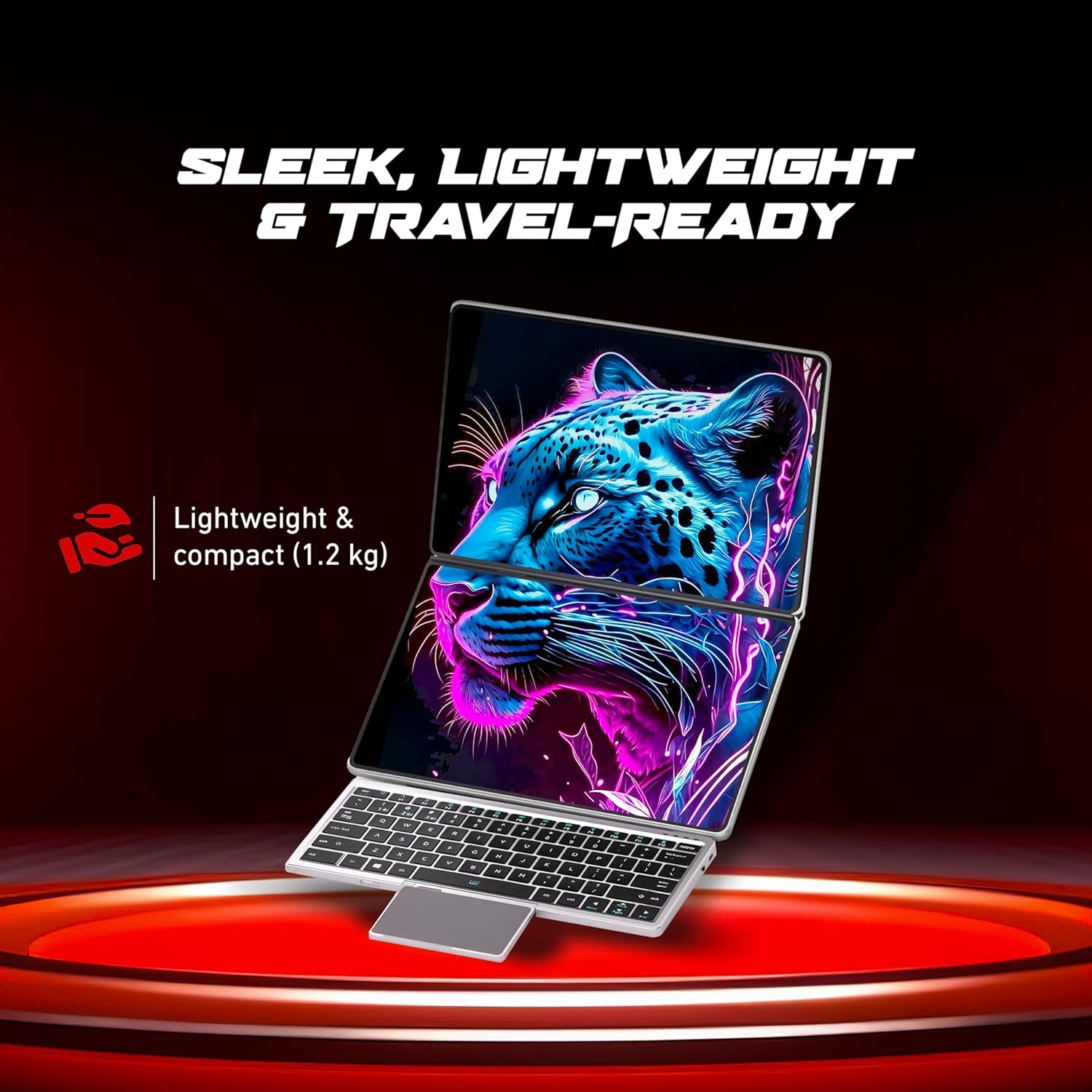 Ultimus APEX TwinX 2-in-1 Touchscreen Laptop 8 GB RAM 256 GB SSD Intel® Core™ i3-1215U, 27.8 cm x2 FHD Display, Win 11, Wi-Fi 6, Bluetooth 5.2, USB 3.2 Type-C 1.2Kg Silver